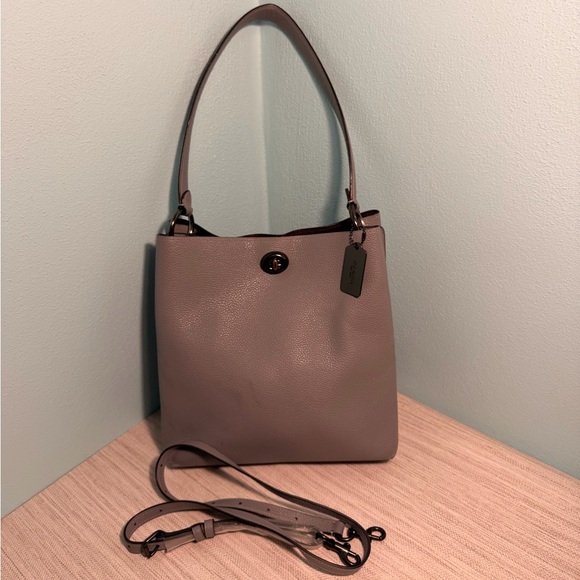 Coach Handbags - Coach Pebble Gray Shoulder Bag Charlie 55200 shoulder or Crossbody